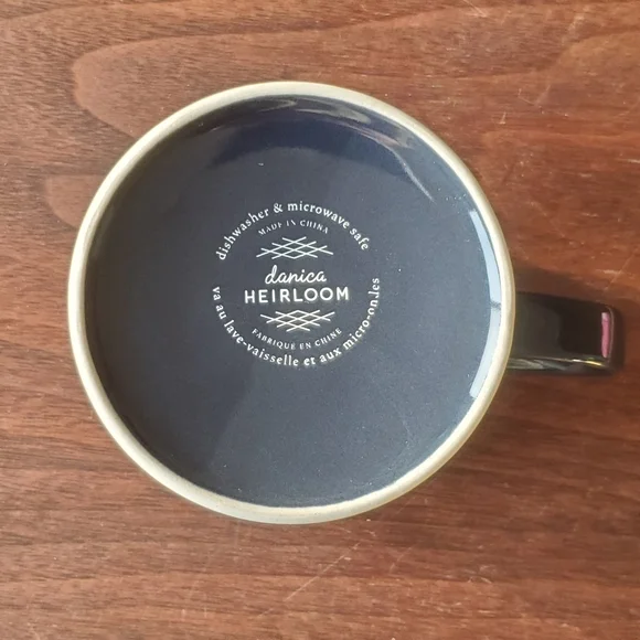 Danica Heirloom Tempo Mug 9oz Midnight Blue  Textured Stoneware Whimsical - Picture 5 of 8